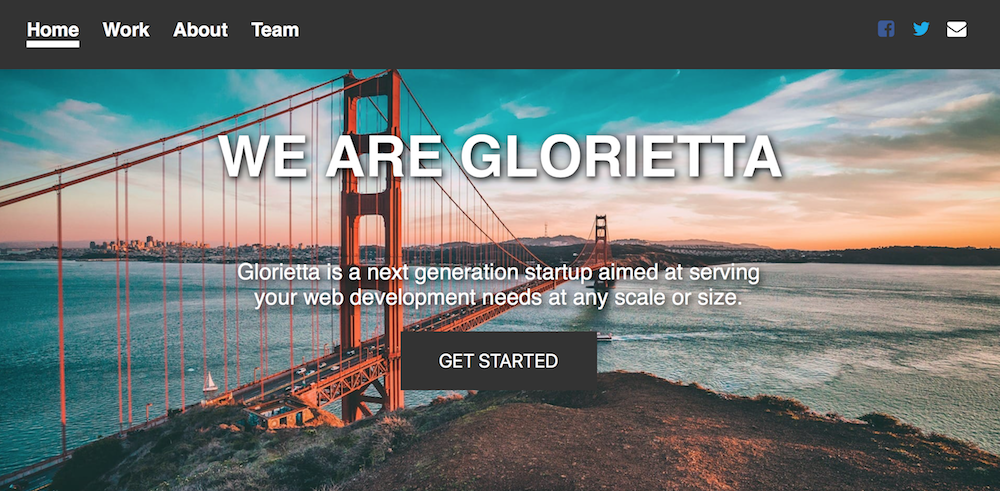 A screenshot of the home page of my Glorietta website